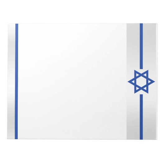 Star of David Blue White Satinカスタマイズ可能 ノートパッド (正面)