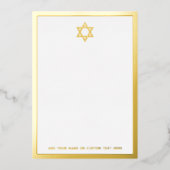 Star of David border silver or gold foil note card 箔招待状 (正面)