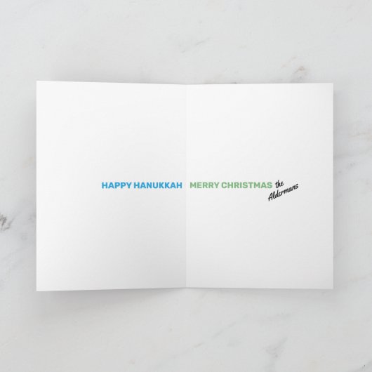 Star of David Christmas Tree Greeting Card カード (内部)