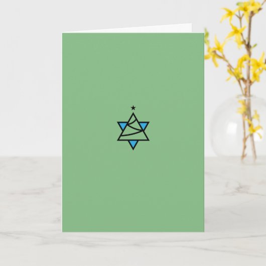 Star of David Christmas Tree Greeting Card カード (黄色い花)