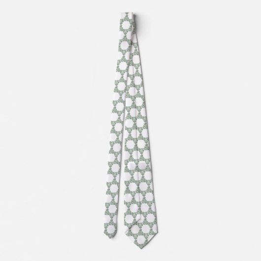 Star of David Eucalyptus Greenery Neck Tie ネクタイ (裏面)