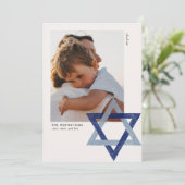 Star of David Hanukkahフォトカード 招待状 (スタンド正面)