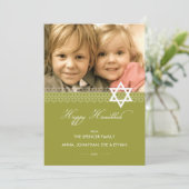 Star of David Hanukkahフォトフラットカード シーズンカード (スタンド正面)