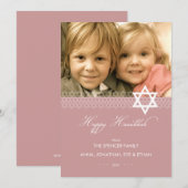 Star of David Hanukkahフォトフラットカード シーズンカード (正面/裏面)
