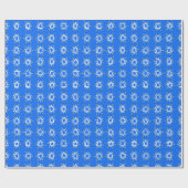 Star of David Hanukkah Pattern Blue White Gift ラッピングペーパー (フラット)