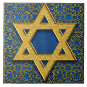 Star of David, Hanukkah Pattern Holiday Gift タイル (正面)