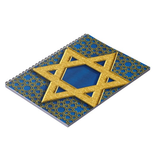 Star of David, Hanukkah Pattern Holiday Gift ノートブック (左側)