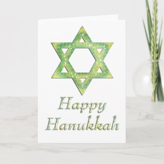 Star of David Happy Hanukkahグリーティングカード17 シーズンカード (正面)