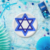 Star of David Happy Hanukkah Chanukkah Jewish ペーパープレート (パーティー)
