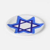 Star of David Happy Hanukkah Chanukkah Jewish ペーパープレート (アングル)