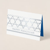 Star of David Happy Hanukkah Techelet Blue 1写真 箔カード (正面)