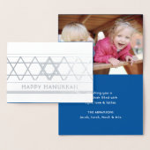 Star of David Happy Hanukkah Techelet Blue 1写真 箔カード (ディスプレー)