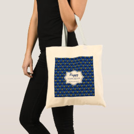 Star Of David Happy Hanukkah Water Color トートバッグ