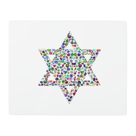 Star of David made with Gemstones in All Colors メタルプリント