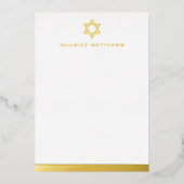 Star of David masculine name border flat foil card 箔招待状 (正面)