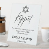 Star of David Minimal Jewish Wedding Kippot Sign   台座サイン (インサイチュ)