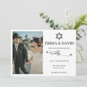 Star of David Modern Minimal Jewish Wedding 招待状 (スタンド正面)