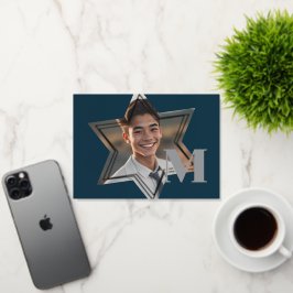 Star of David Photo Frame Thank You Monogram 箔シーズンカード