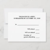 Star of David RSVPカードRed Dots Black 出欠カード (裏面)