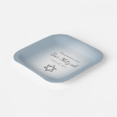 Star of David Simple Blue Modern Bat Mitzvah ペーパープレート (傾斜あり)