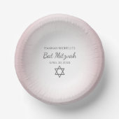 Star of David Simple Pretty Blush Pink Bat Mitzvah ペーパーボウル (正面)