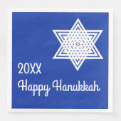 Star of David White on Blue Background Hanukkah Pa (正面)