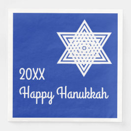 Star of David White on Blue Background Hanukkah Pa