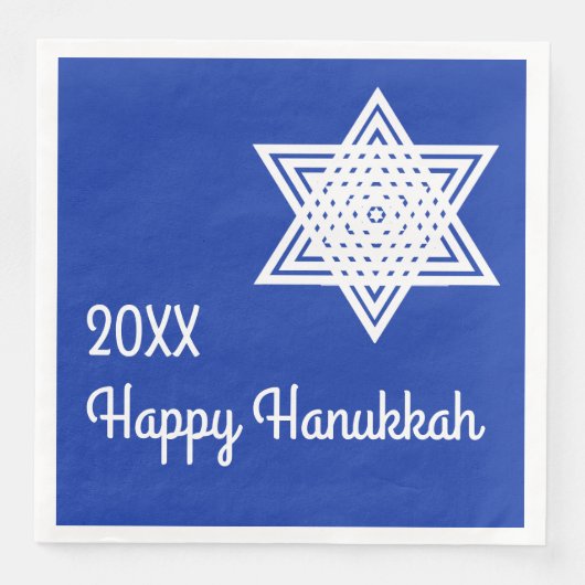 Star of David White on Blue Background Hanukkah Pa (正面)
