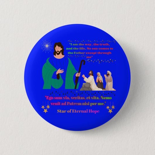 Star of Eternal Hope bright blue 缶バッジ (正面)