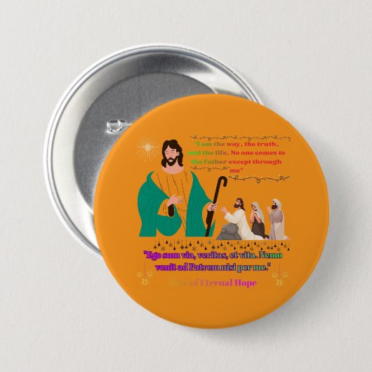 Star of Eternal Hope orange 缶バッジ (正面&裏面)