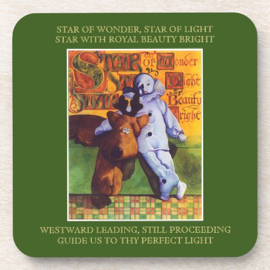 STAR OF WONDER プラスチック コースター + 歌詞 / グリーン (正面)