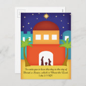 Star over Bethlehem Christmas Nativity シーズンポストカード (正面/裏面)