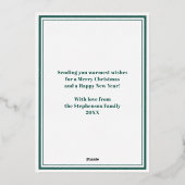 Star Overjoyed Baby Photo First Christmas  箔シーズンカード (裏面)