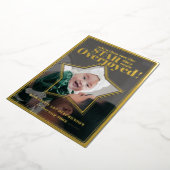 Star Overjoyed Baby Photo First Christmas  箔シーズンカード (回転した状態)