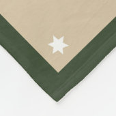 Star pattern christmas bear green beige name フリースブランケット (角)