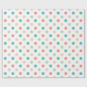 Star Patterns: Red, Green, Blue, and Peach Delight ラッピングペーパー (フラット)