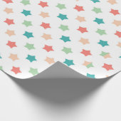 Star Patterns: Red, Green, Blue, and Peach Delight ラッピングペーパー (角)