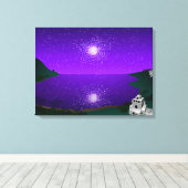 「Star Port」:Star Cluster overエイリアン・ランドスケープ キャンバスプリント (インサイチュ (ウッドフロア))