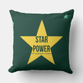 Star Power — 90s Retro Throw Pillow クッション (正面)