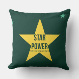 Star Power — 90s Retro Throw Pillow クッション