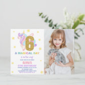 Star Rainbow Unicorn誕生日招待状w photo 招待状 (スタンド正面)