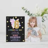 Star Rainbow Unicorn誕生日招待状w photo 招待状 (スタンド正面)