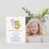Star Rainbow Unicorn誕生日招待状w photo 招待状 (スタンド正面)