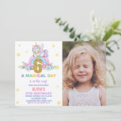 Star Rainbow Unicorn誕生日招待状w photo 招待状 (スタンド正面)