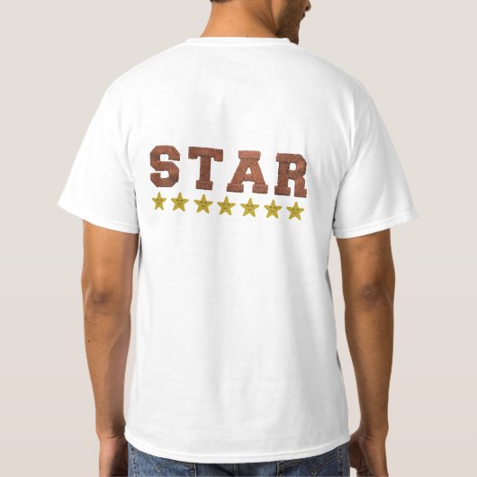 STAR Rating Funny Cute Smiley Star Design Tシャツ (裏面)