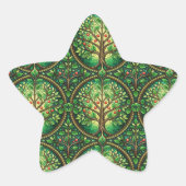 Star-shaped sticker featuring green  星シール (正面)