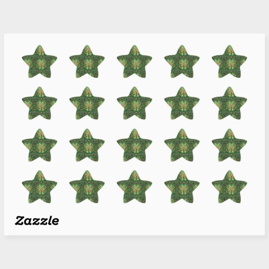 Star-shaped sticker featuring green  星シール (シート)
