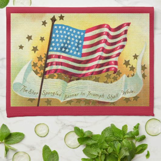 Star Spangled Banner American Flag Kitchen Towel キッチンタオル (折り畳み)
