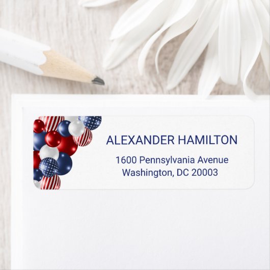 Star Spangled Celebration Return Address ラベル (インサイチュ)
