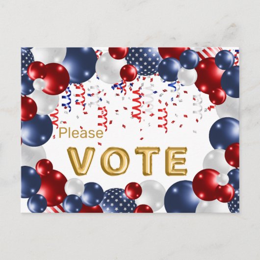 Star Spangled Celebration Vote Reminder ポストカード (正面)